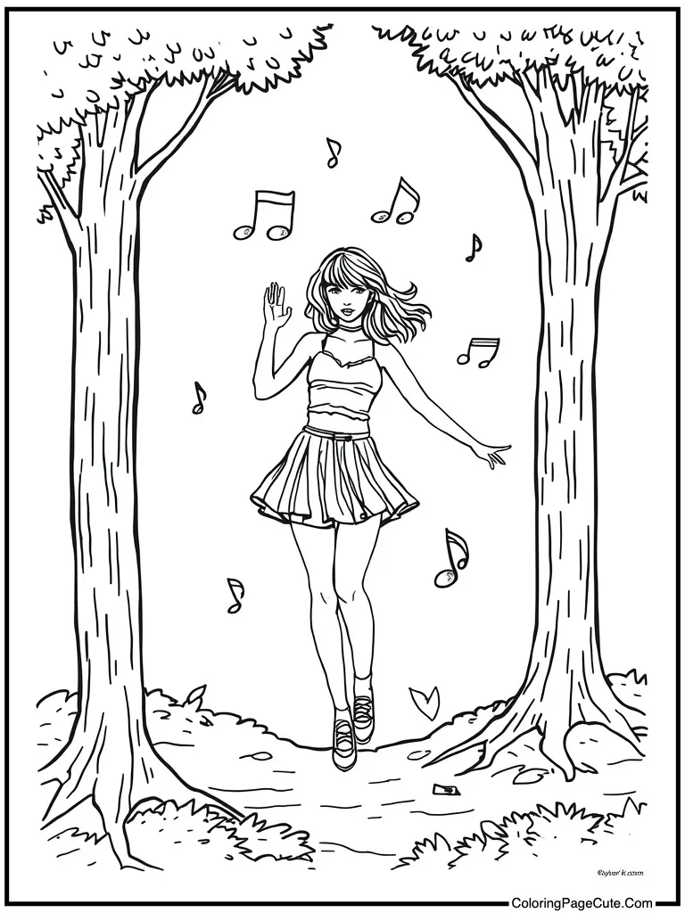 Musical notes floating air