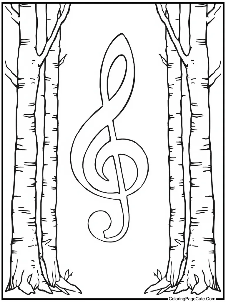 Treble clef heart shape