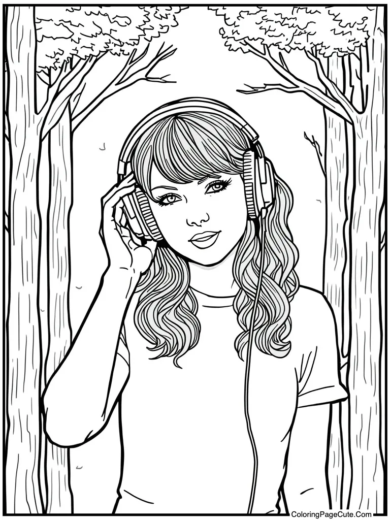 Headphones listening to music