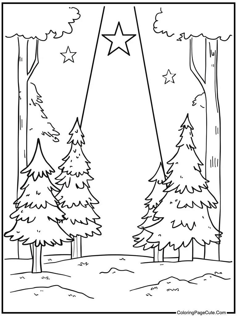 Spotlight shining on star