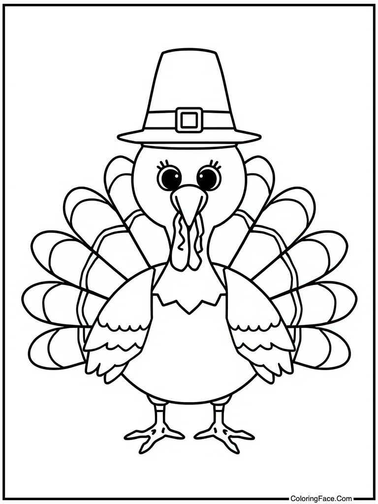 Cute turkey wearing hat