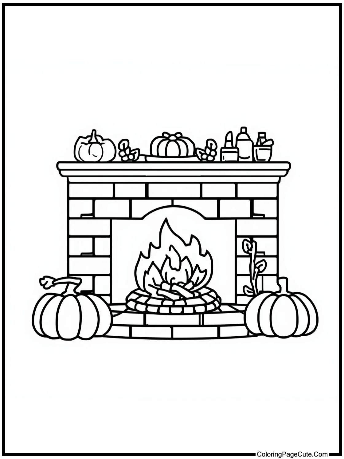 cozy fireplace scene