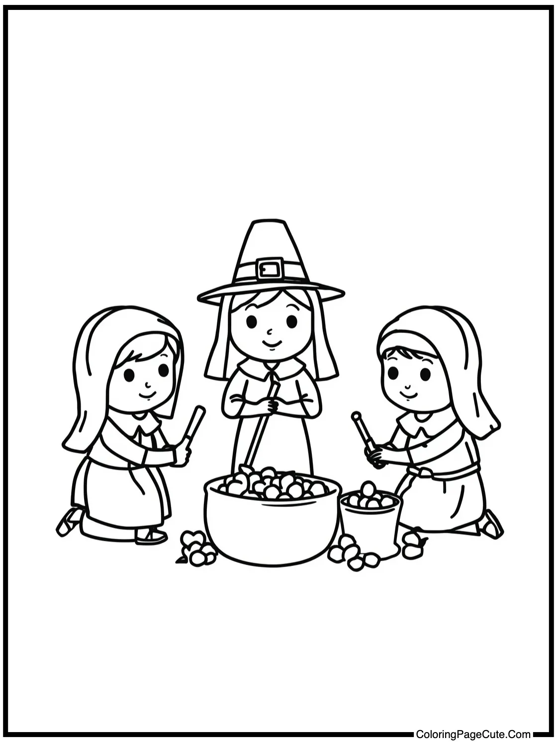 pilgrim children playing