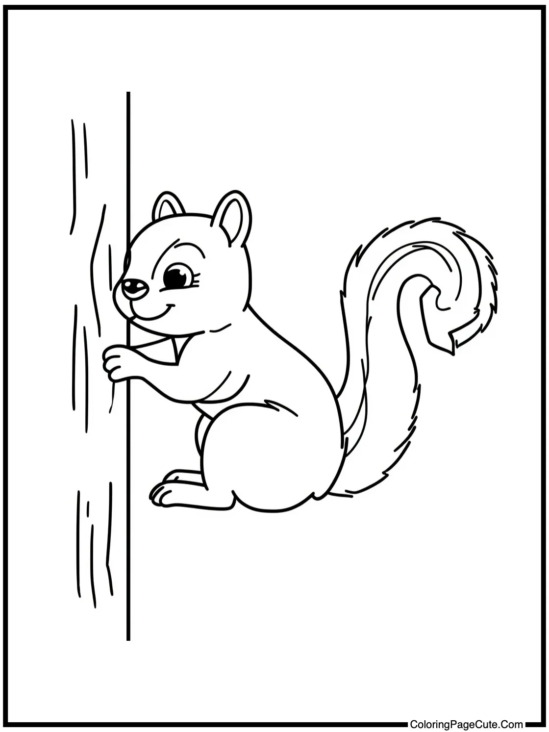 friendly squirrel climbing