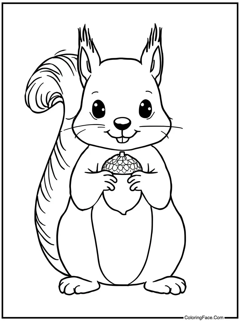 Squirrel holding an acorn