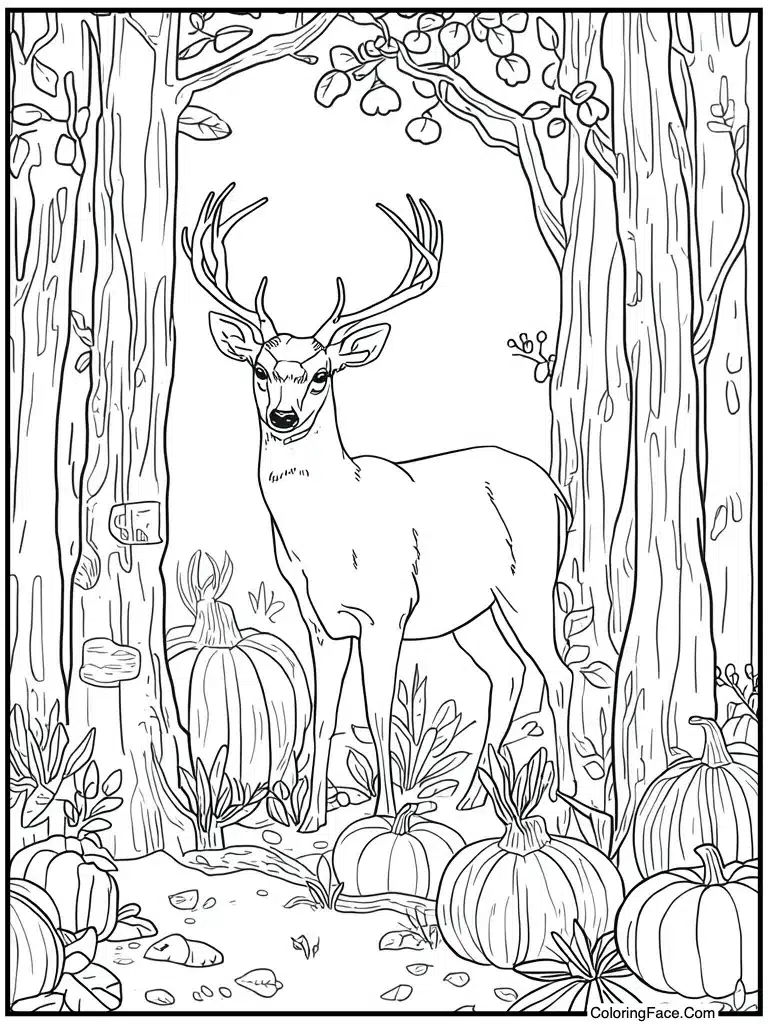 Deer in autumn woods