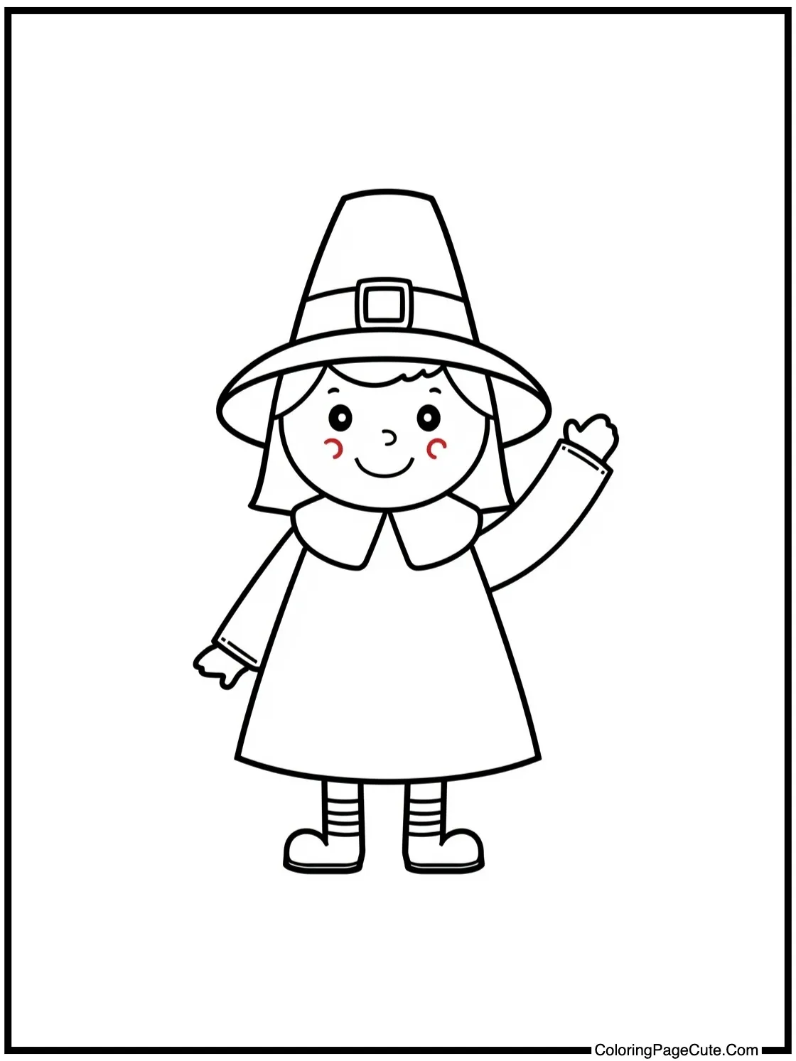 friendly pilgrim waving