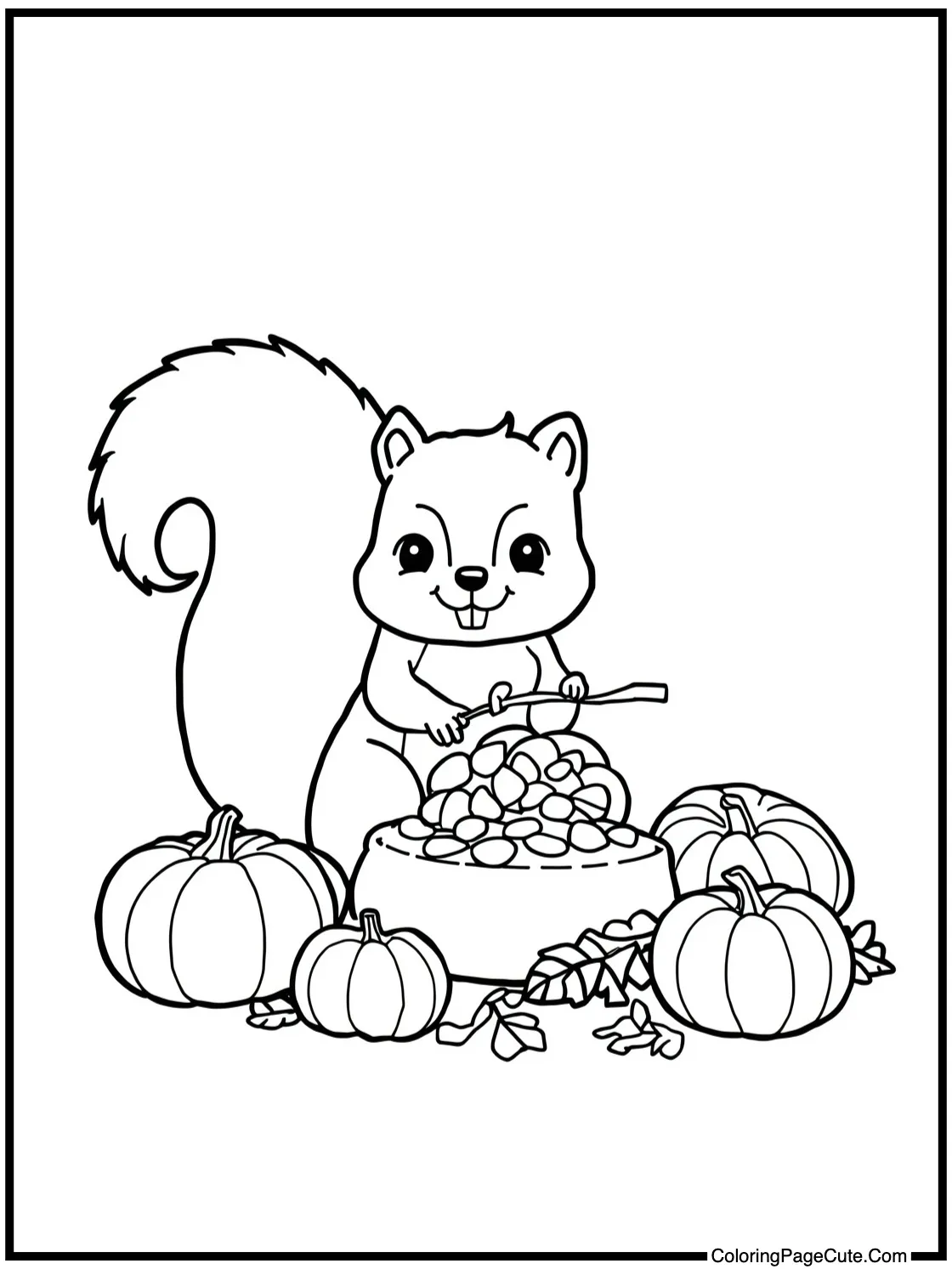 playful squirrel gathering