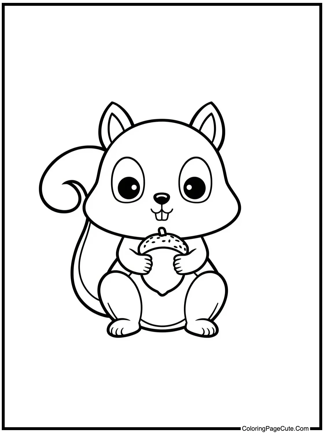 cute squirrel with acorn