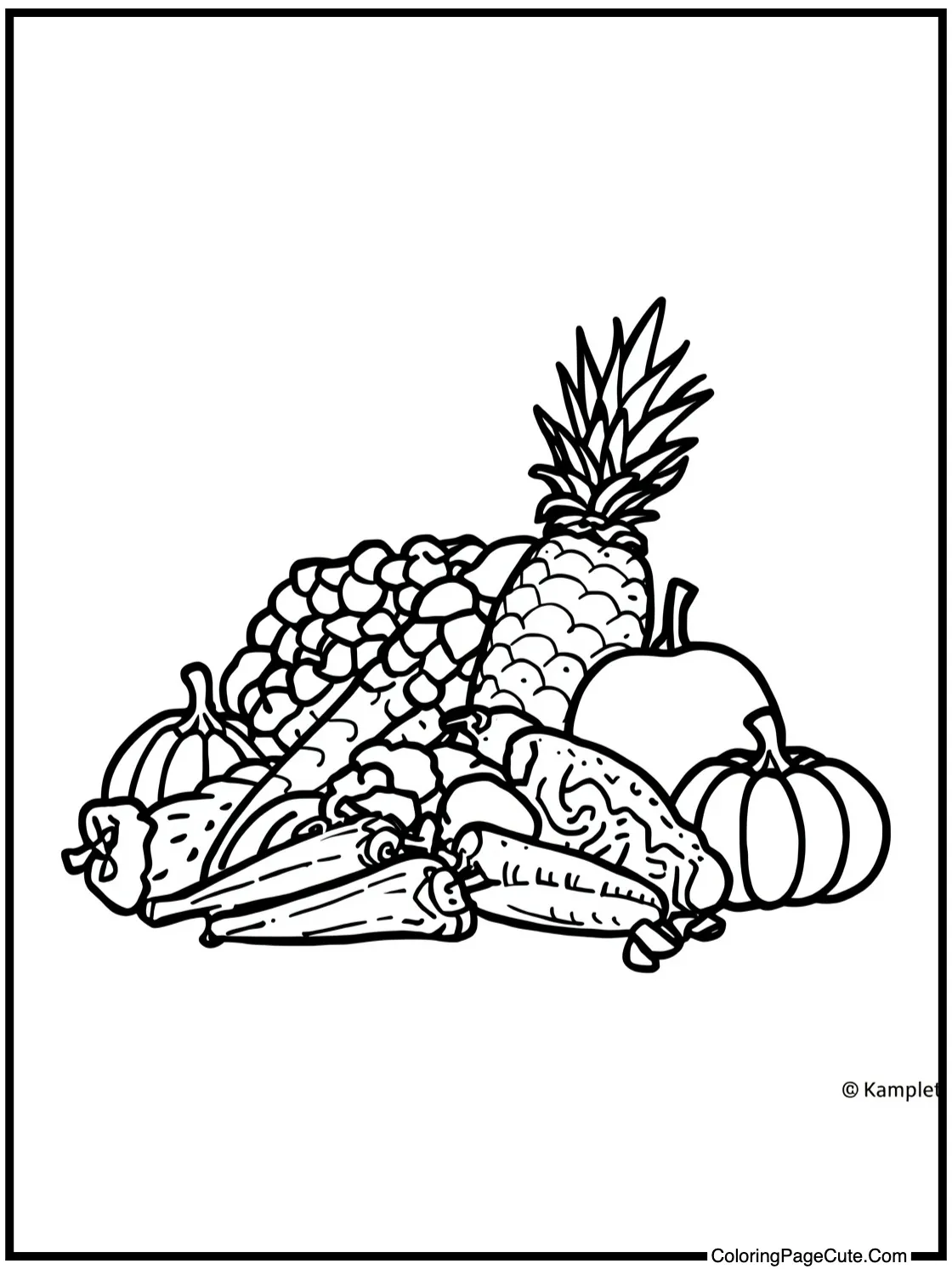 harvest produce piled