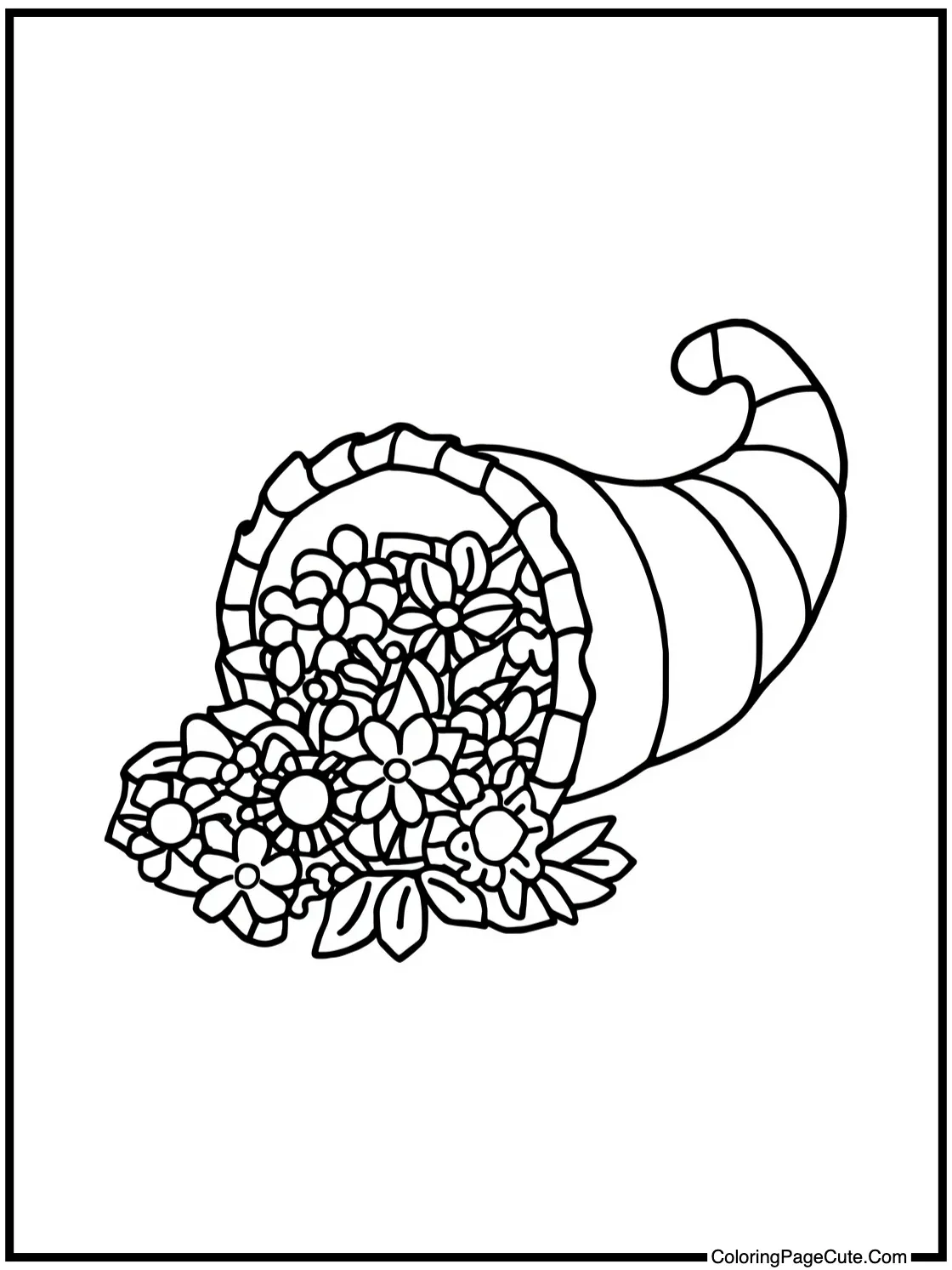 cornucopia with flowers