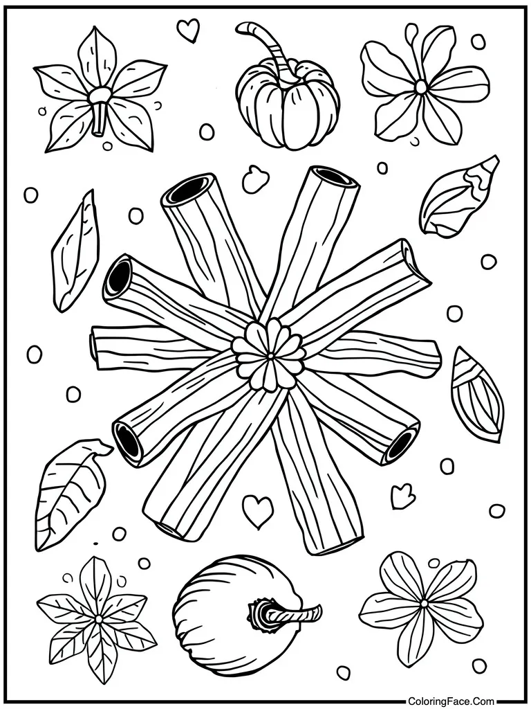 Cinnamon sticks and spice