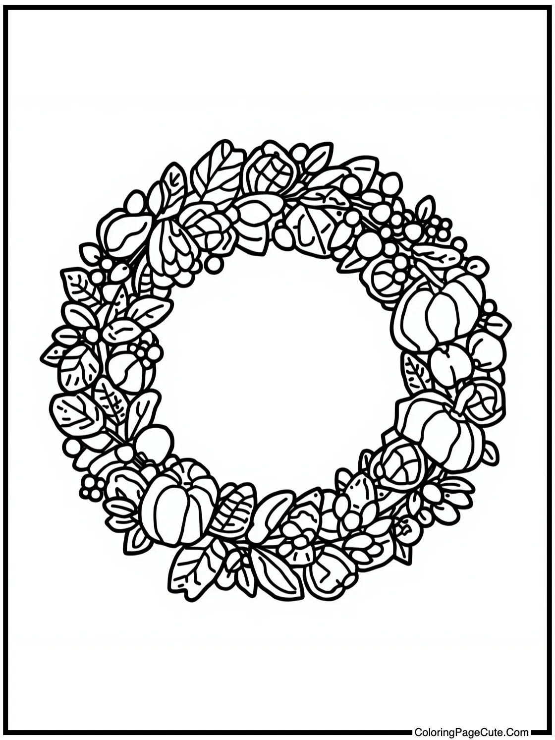 harvest wreath decorated