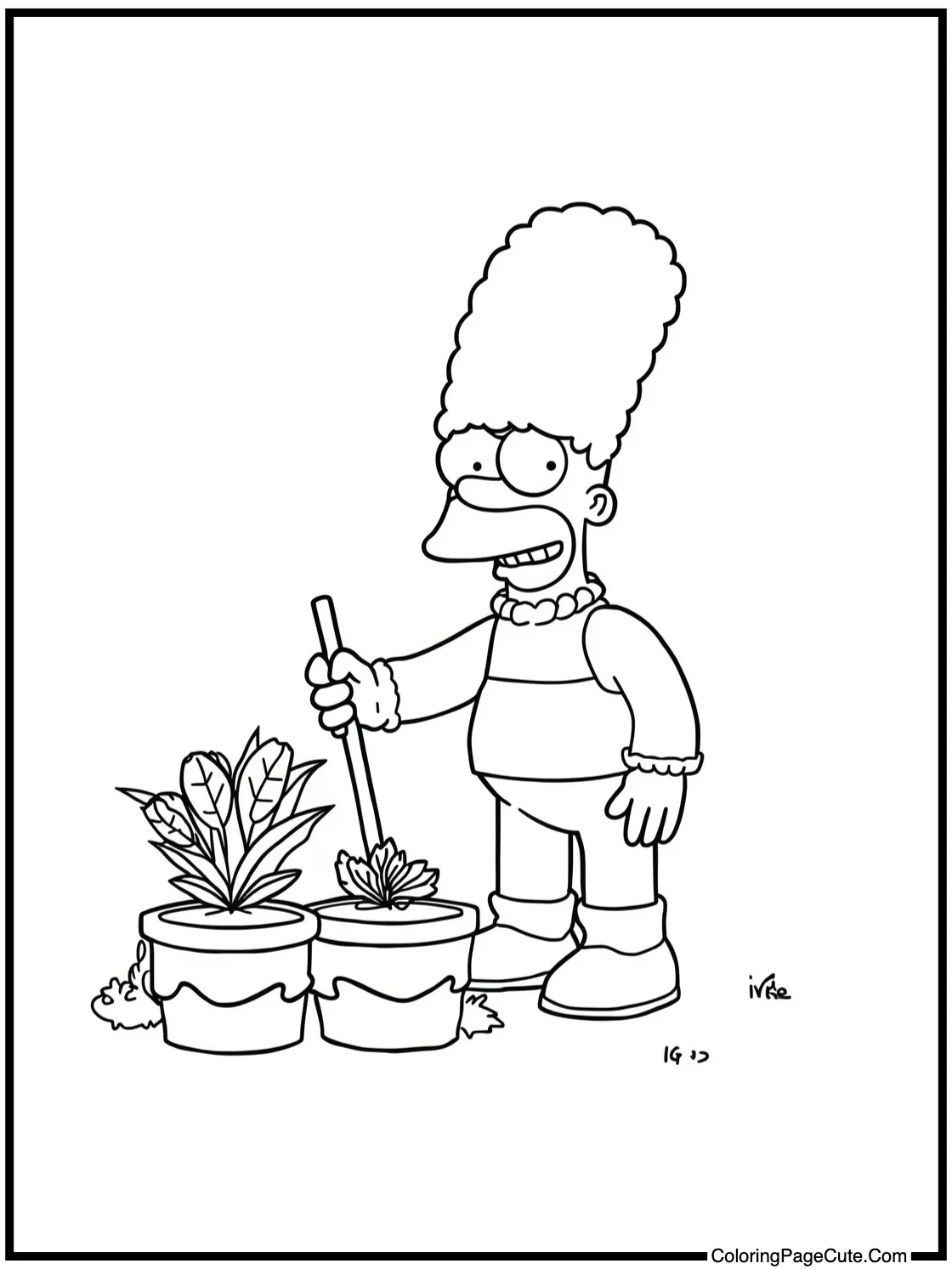Groundskeeper Willie gardening