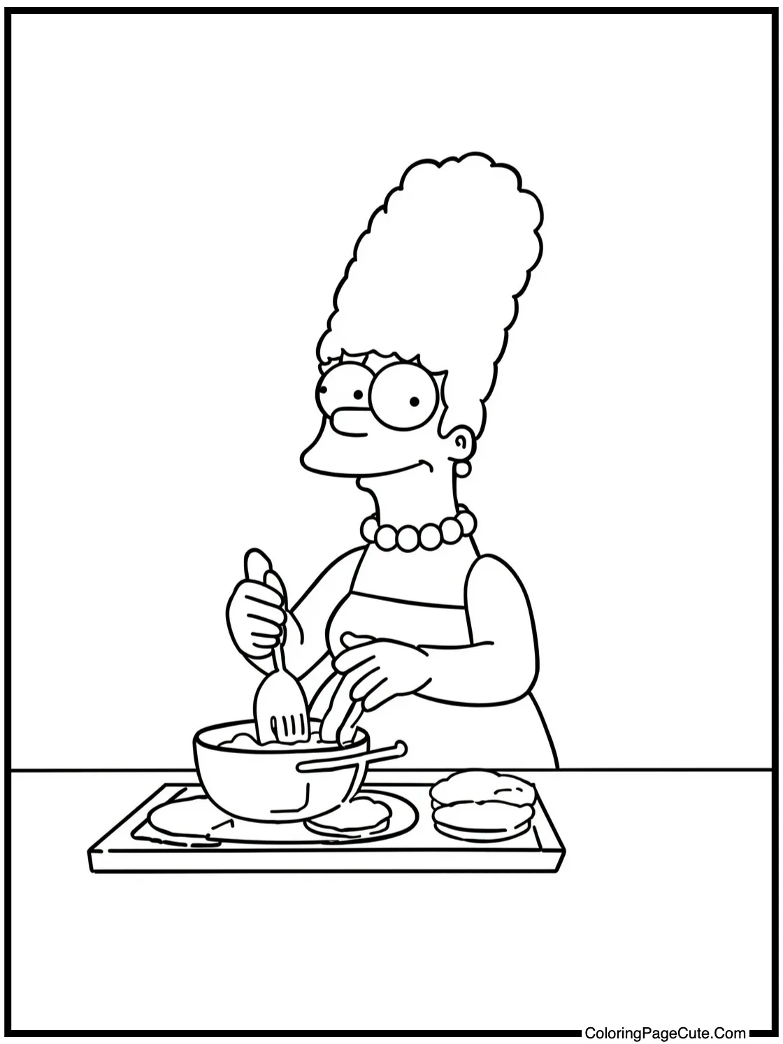 Marge baking cookies