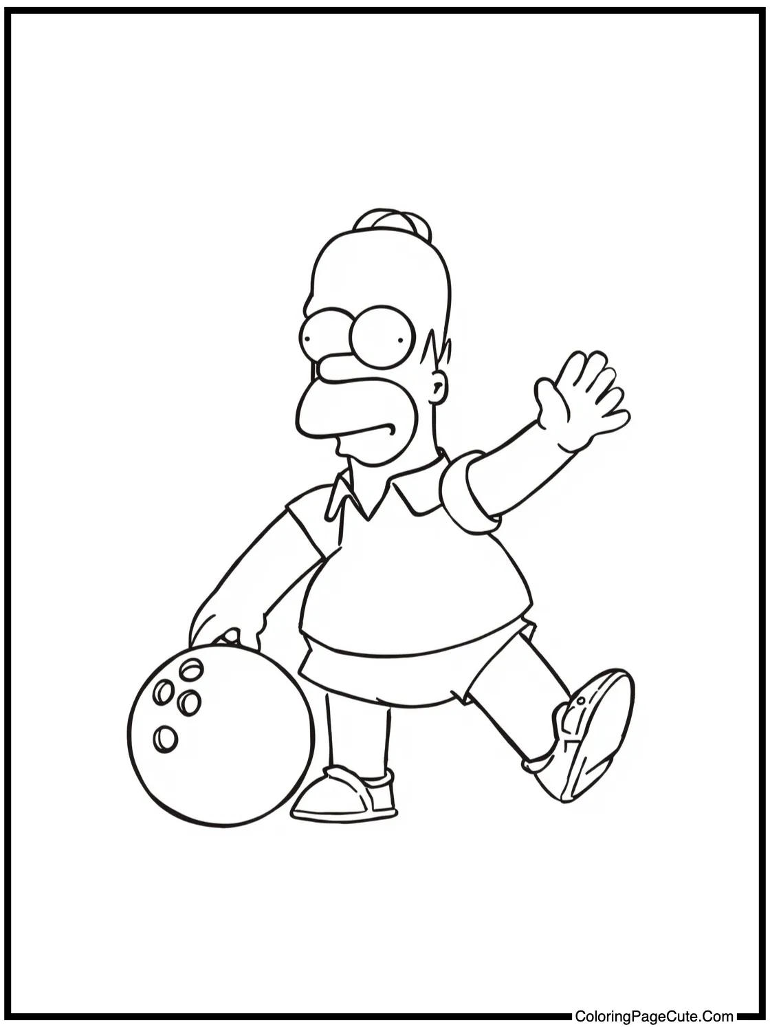 Homer bowling a strike