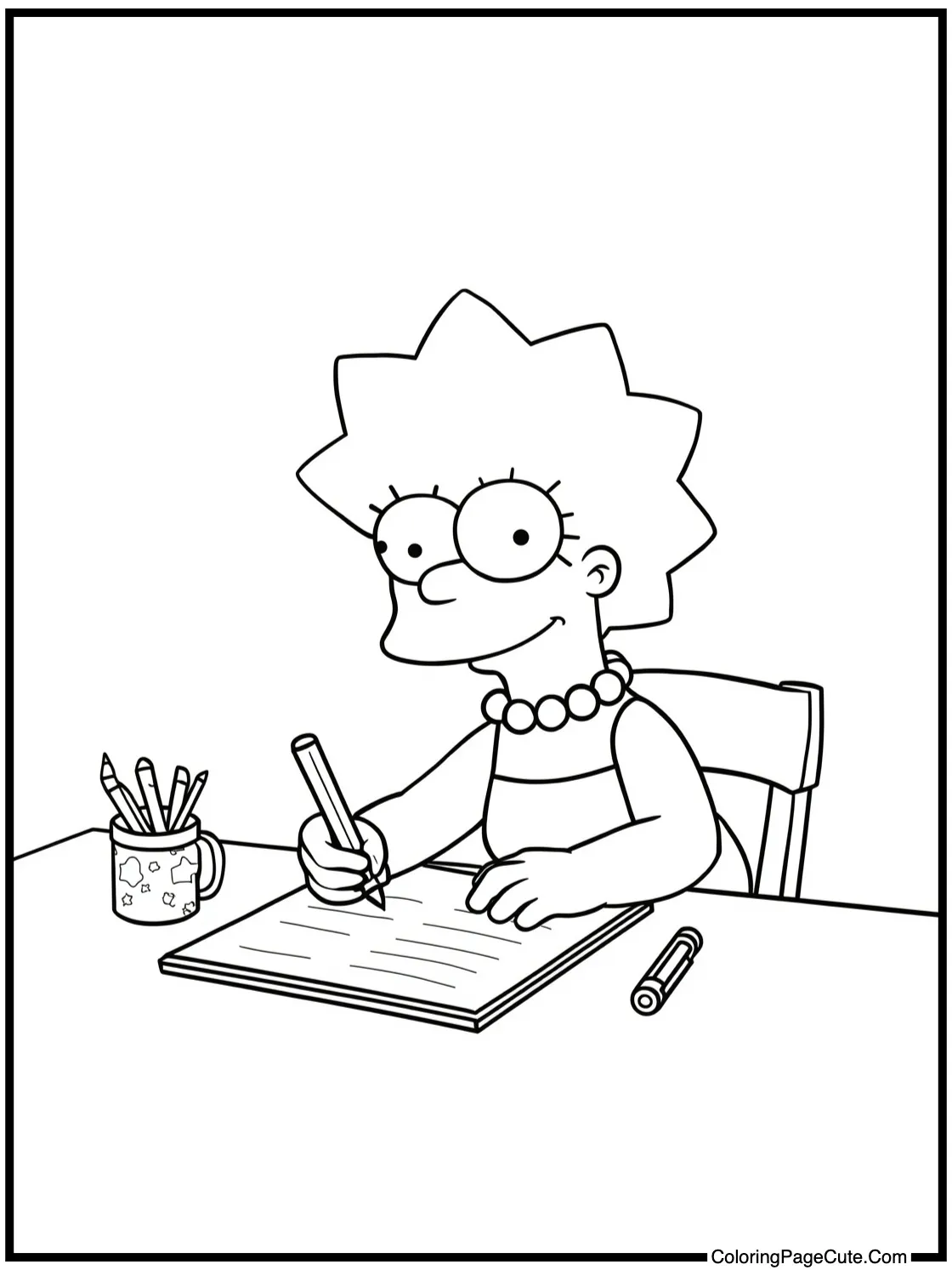 Lisa doing homework