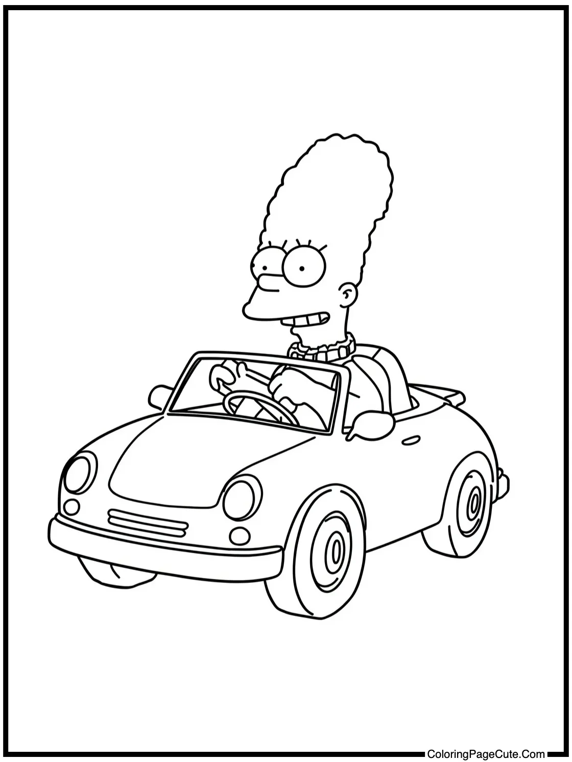 Marge driving car