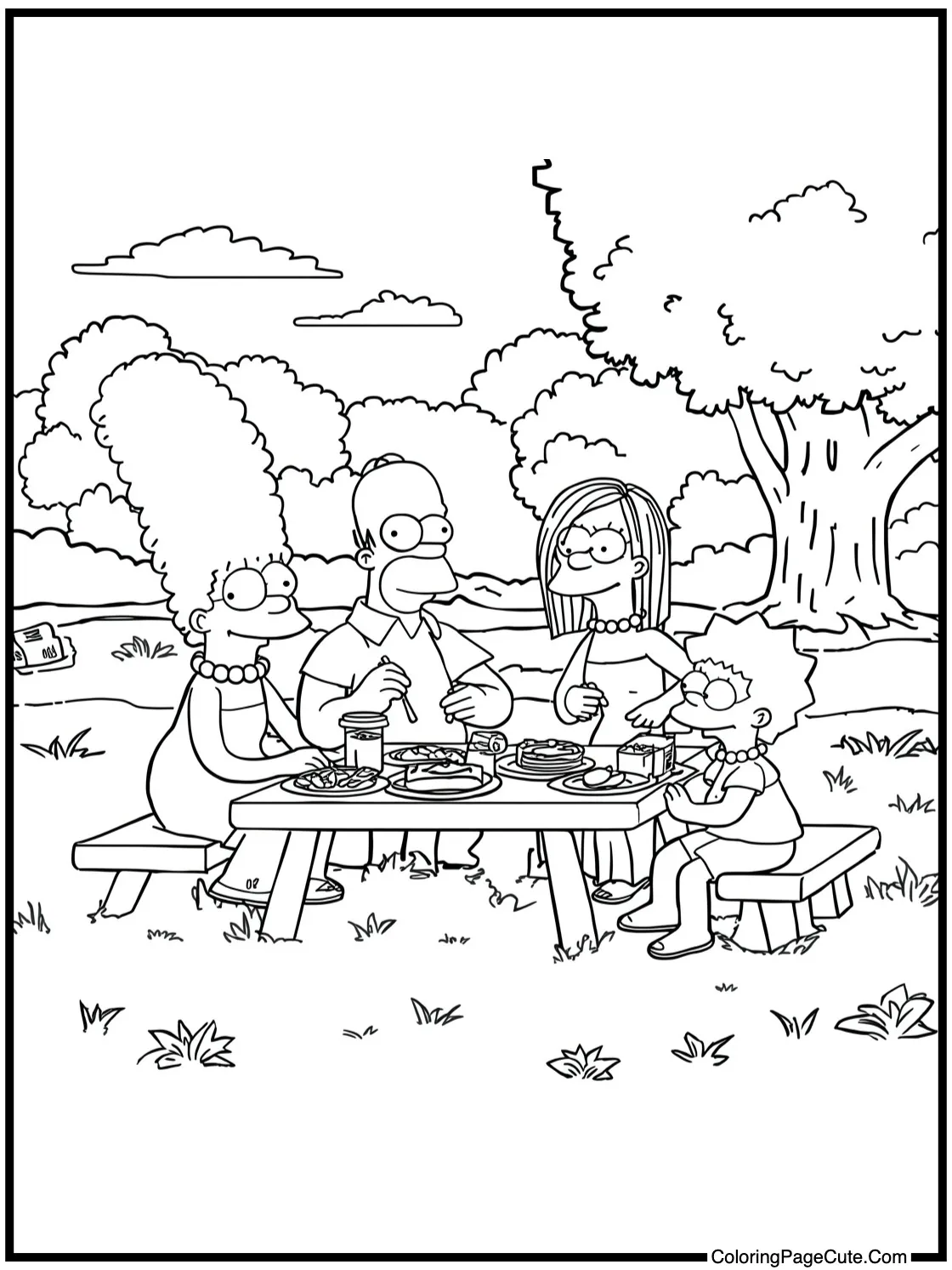 Family picnic in park