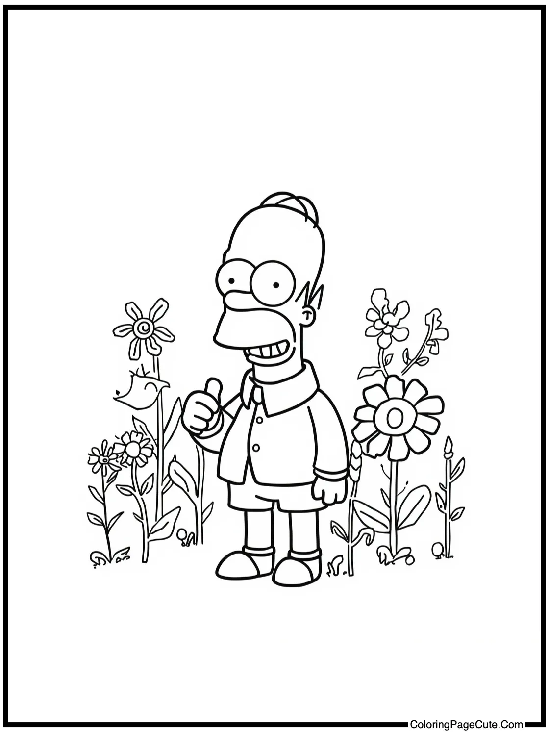 Mr. Burns admiring flowers