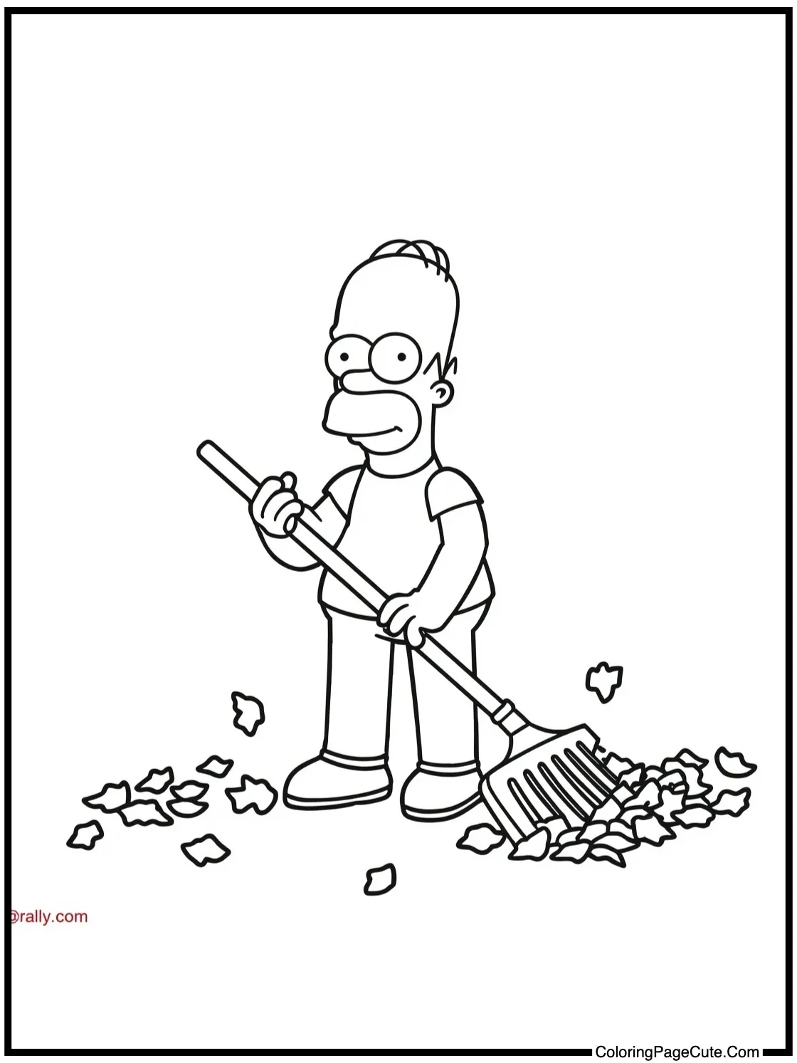 Willie raking leaves