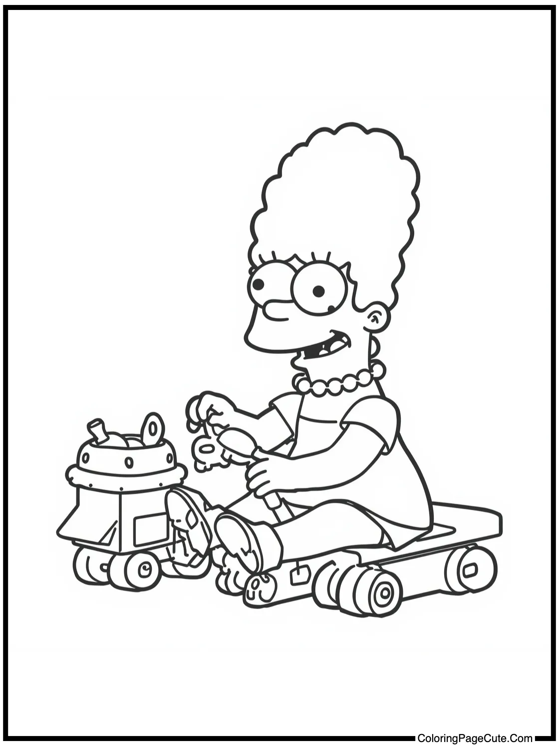 Maggie playing with toys