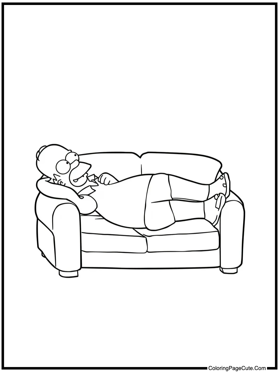 Homer relaxing on couch
