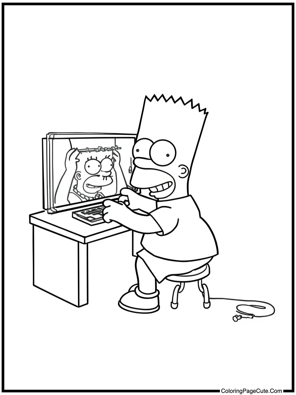 Bart playing video games