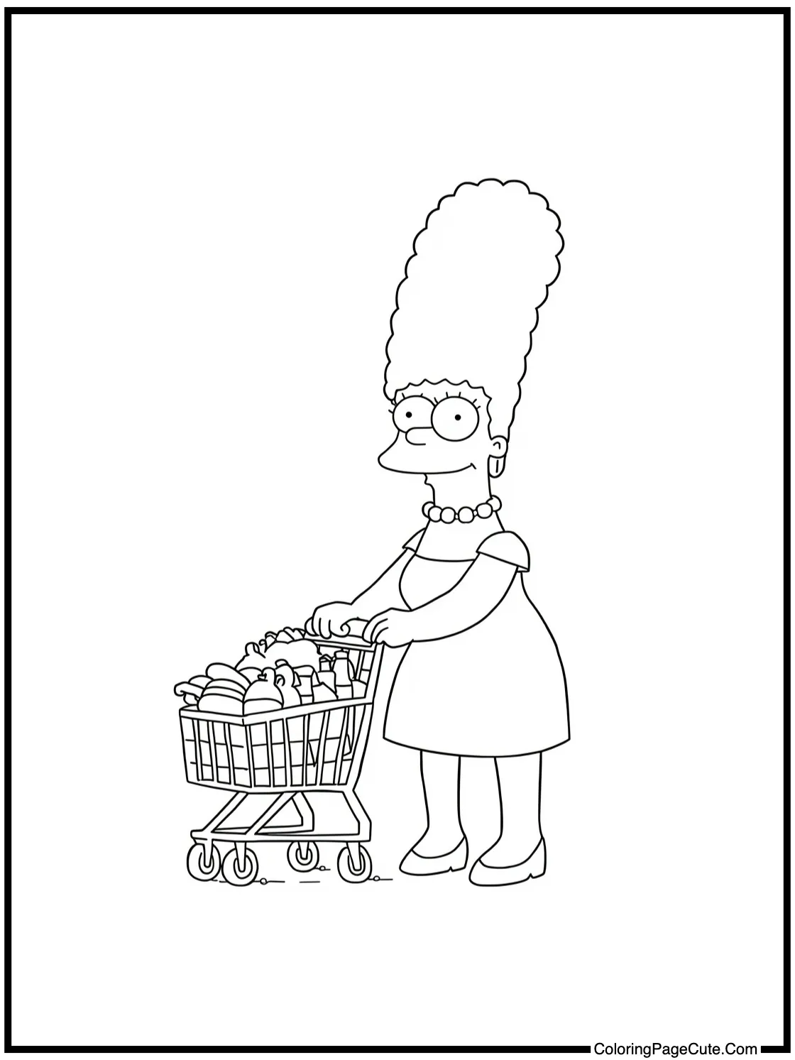 Marge shopping groceries