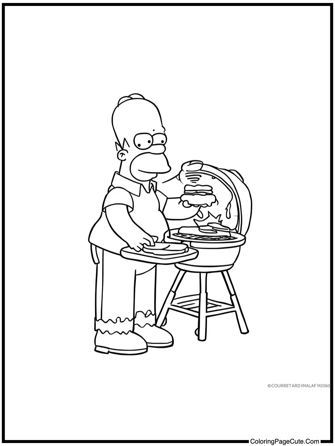 Homer grilling burgers