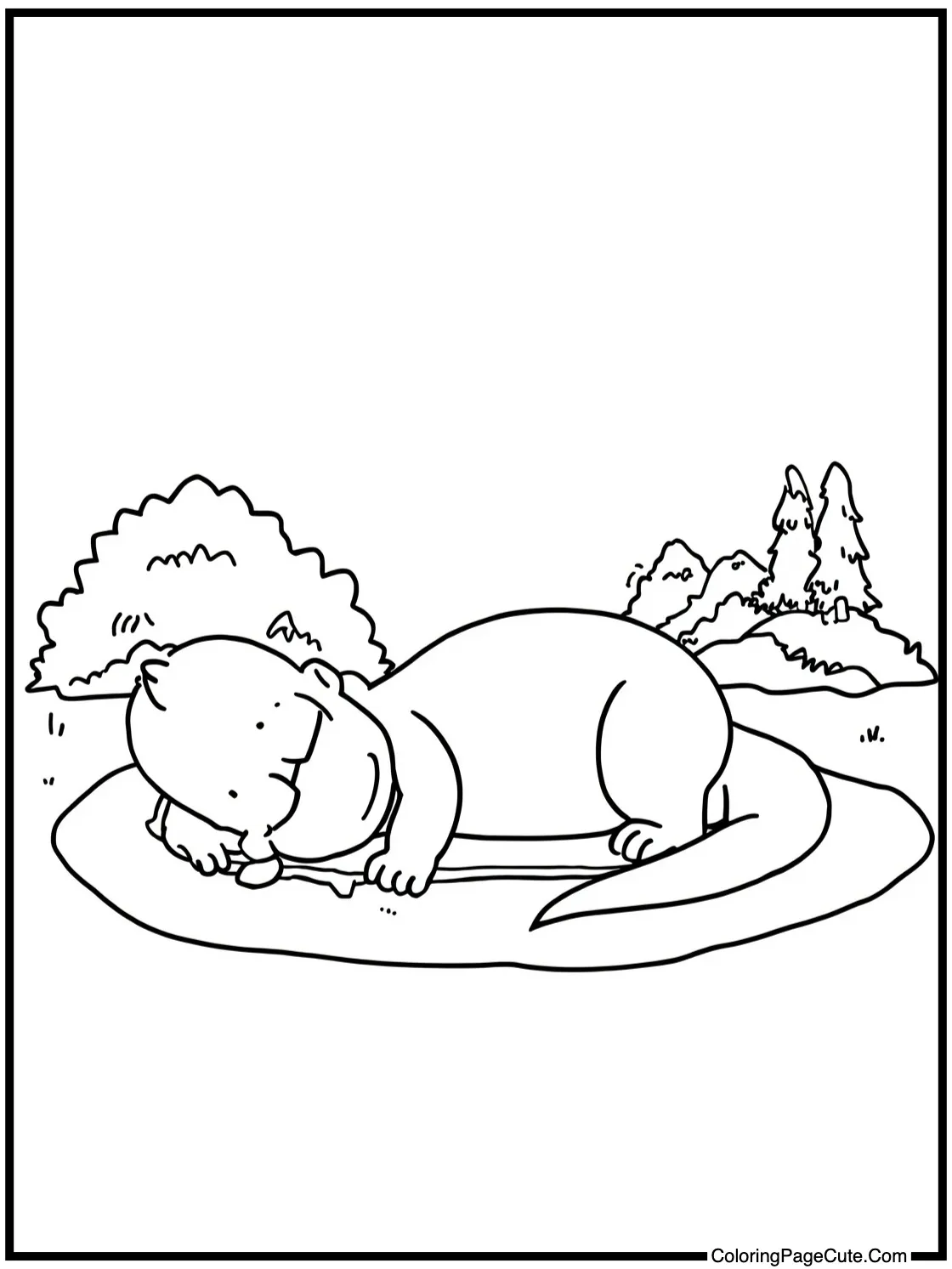 Barney napping outside