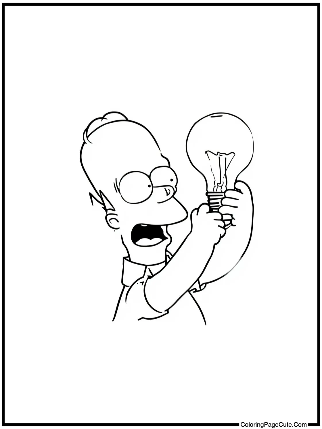 Homer fixing lightbulb