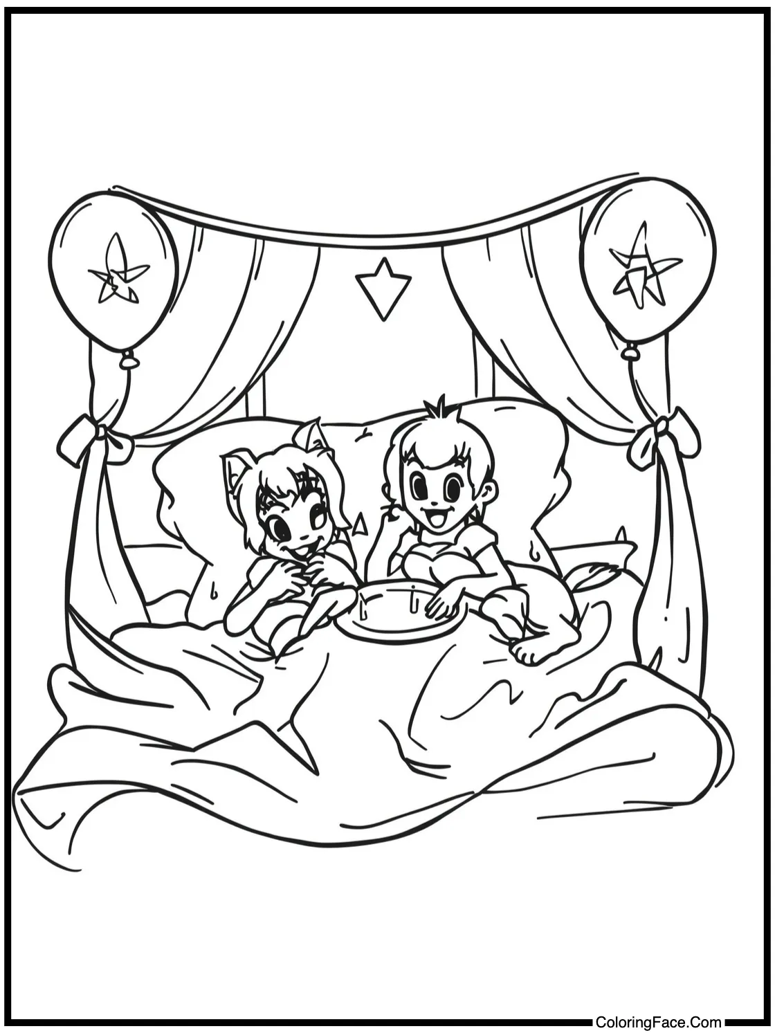 having a slumber party