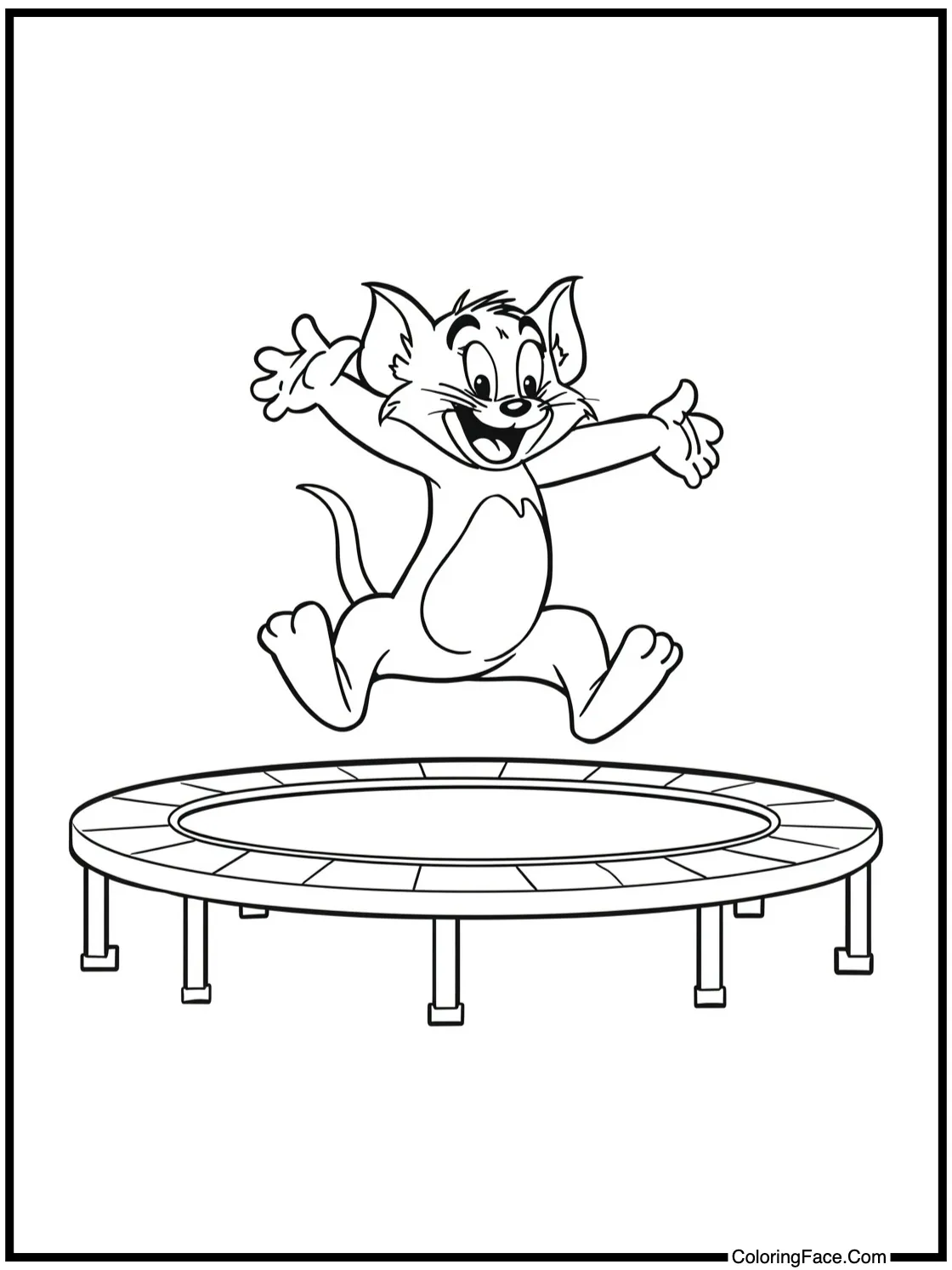 jumping on trampoline