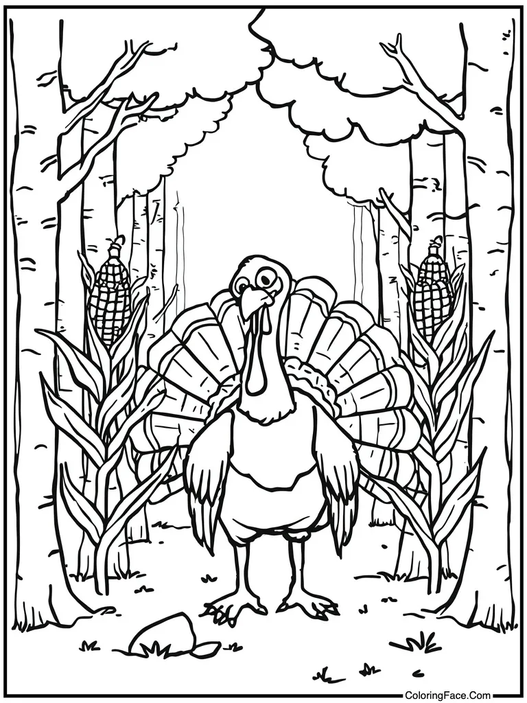 Standing near corn stalks