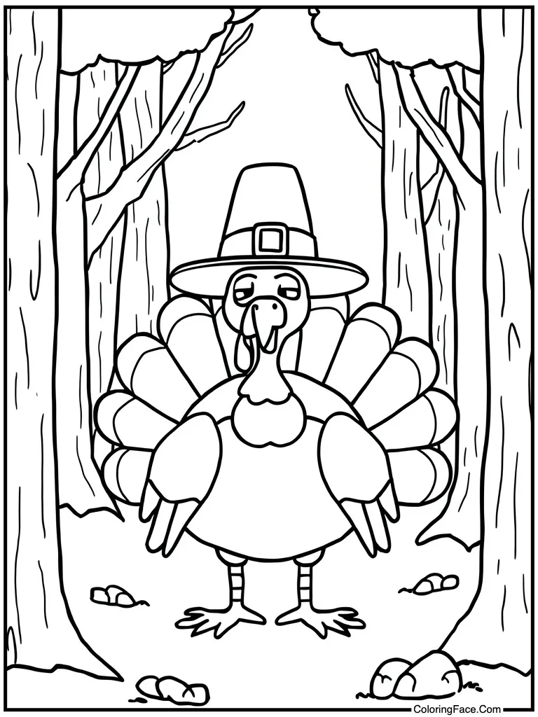 Wearing a pilgrim hat