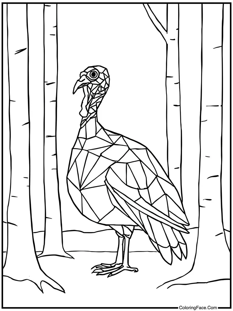 Geometric shape bird art