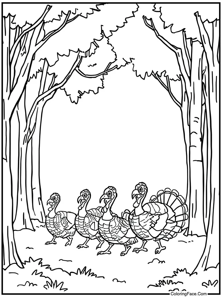 Family flock walking together