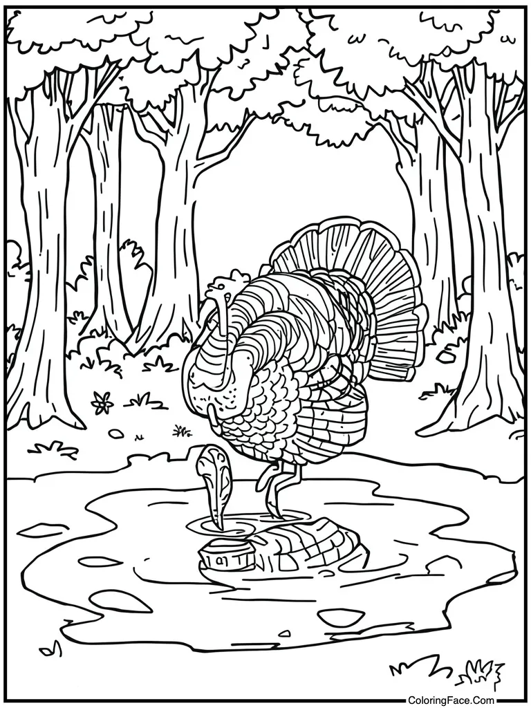 Drinking water from pond