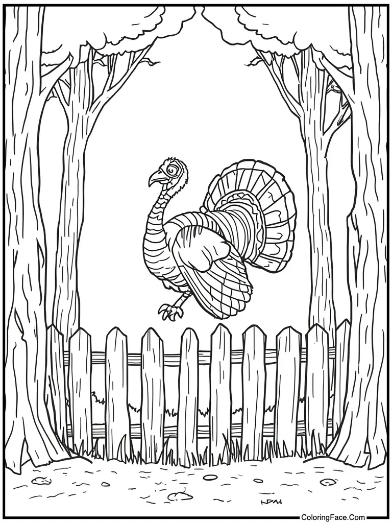 Flying low over fence