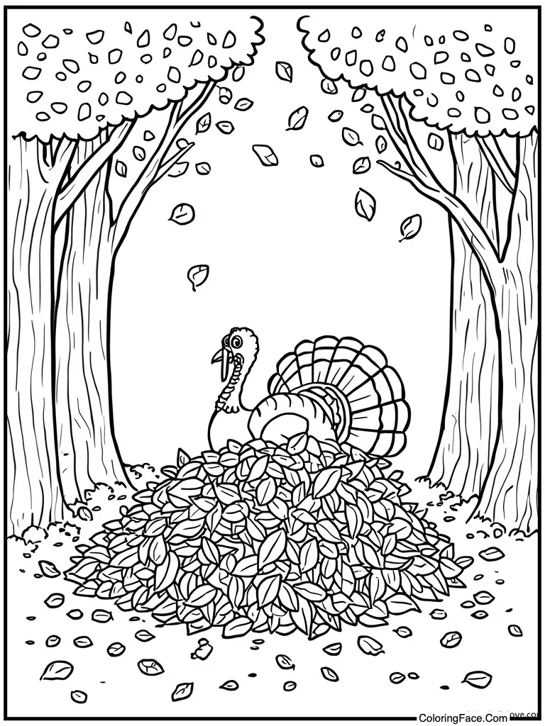 Playing in leaf pile