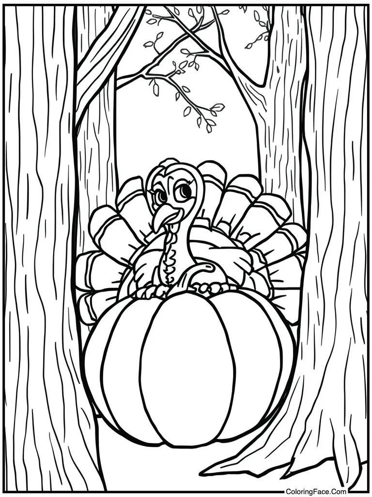 Hiding behind a pumpkin