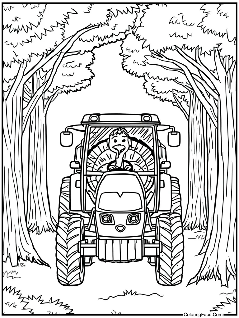 Driving a farm tractor