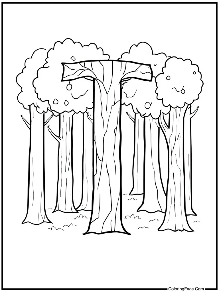 Alphabet letter T art