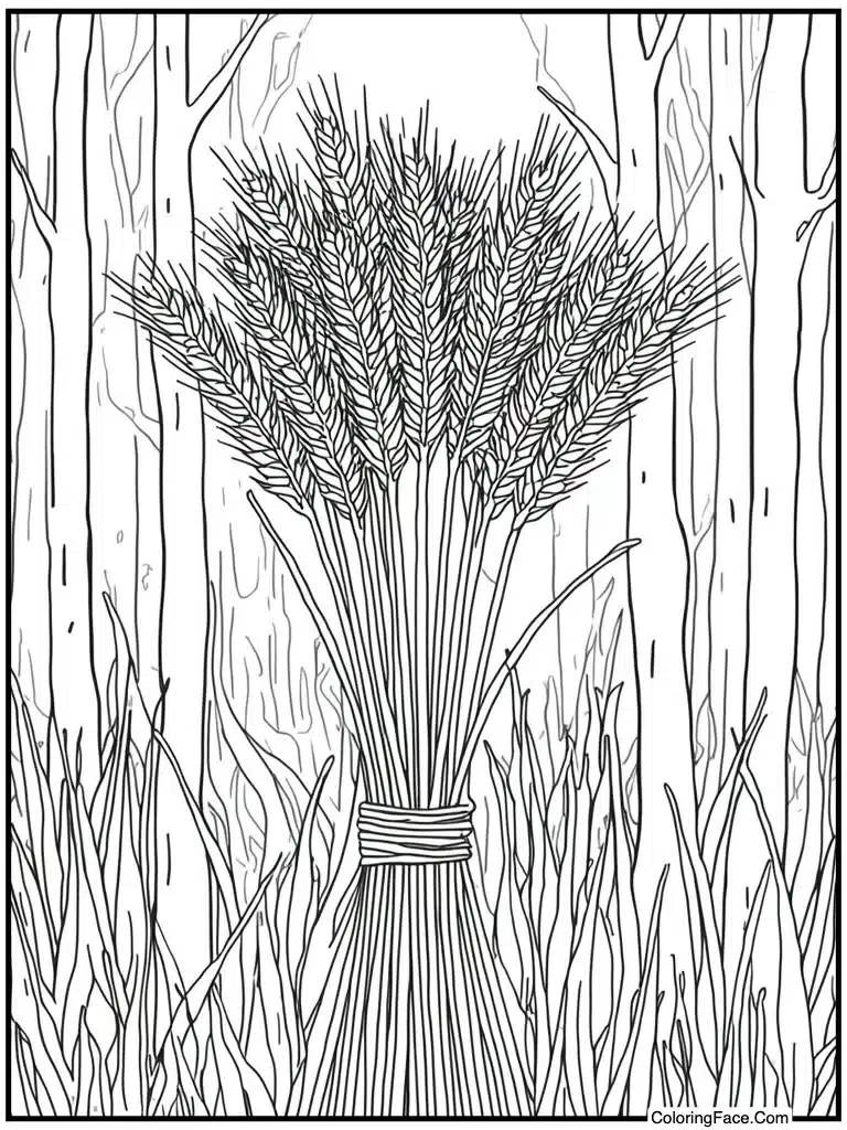 Wheat stalks tied up