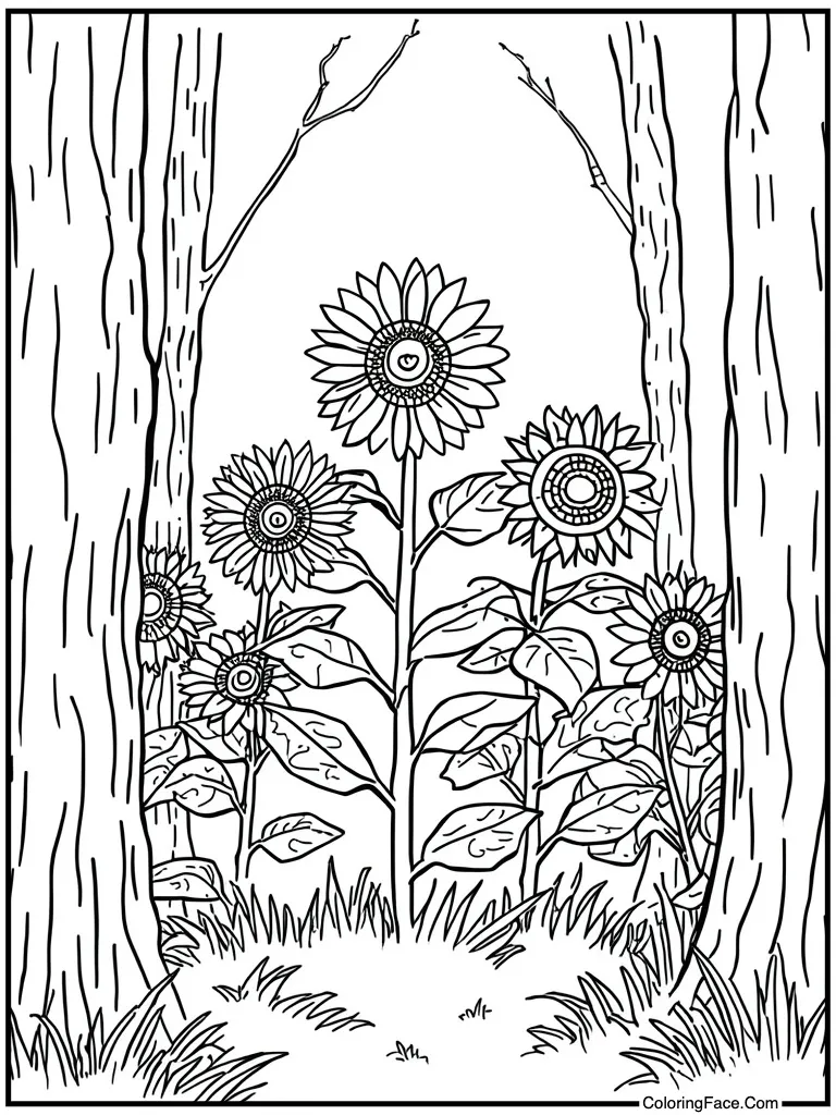 Sunflowers blooming very tall