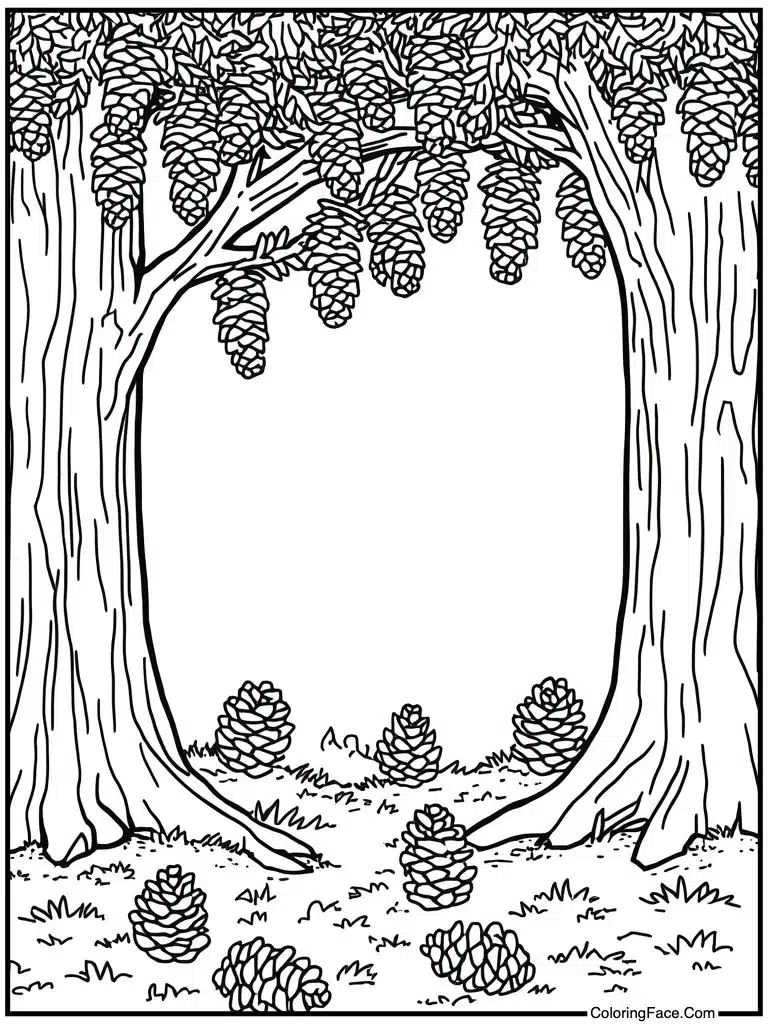 Pinecones under the tree