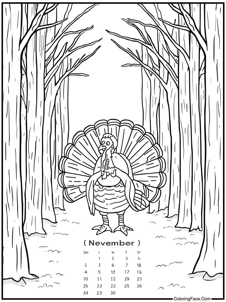 November calendar month art