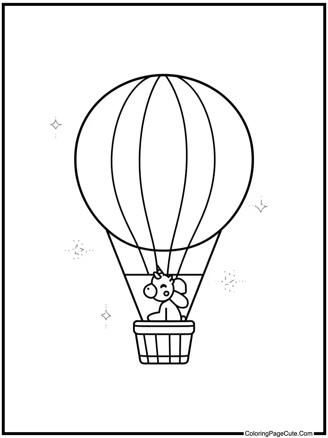 in a hot air balloon