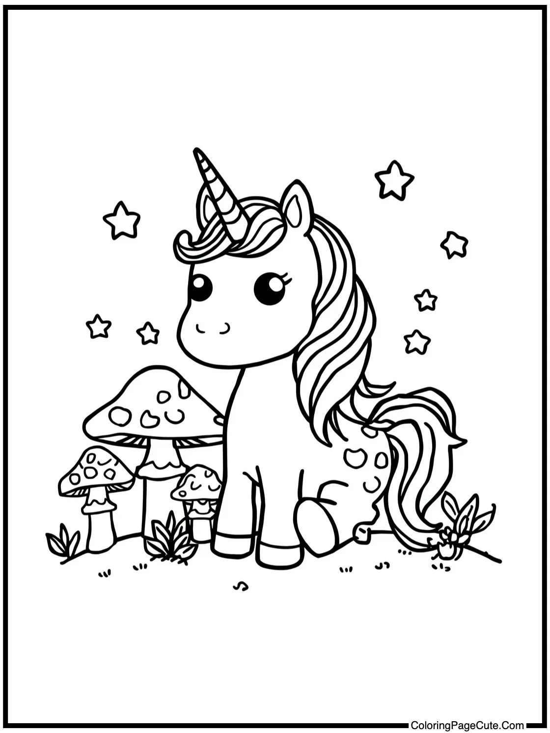 under glowing mushrooms